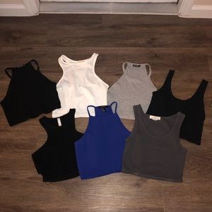 Bundle of 7 crop tops.